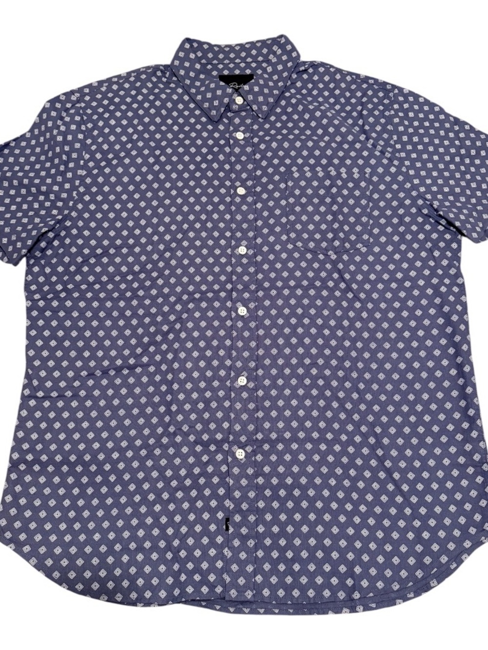 Rails Blue Geo Diamond Fairfax Collared Cotton Button Up Shirt Sz L
